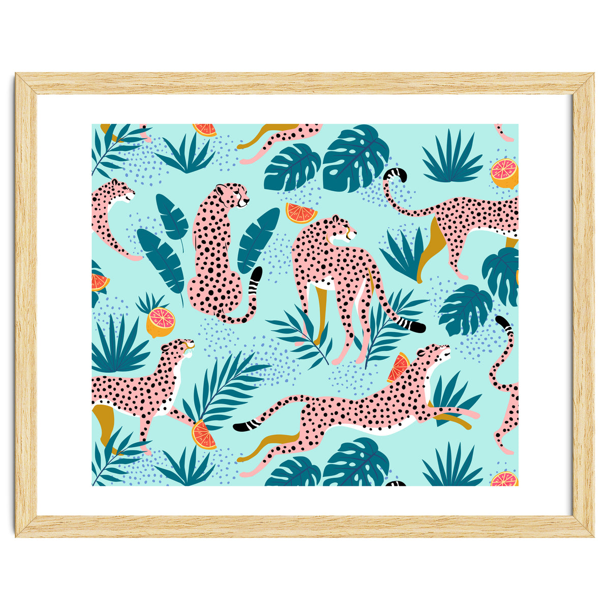 Cheetahs In The Grapefruit Grove, Tropical Jungle bohemian Wildlife, Tiger Wild Cat Nature Forest