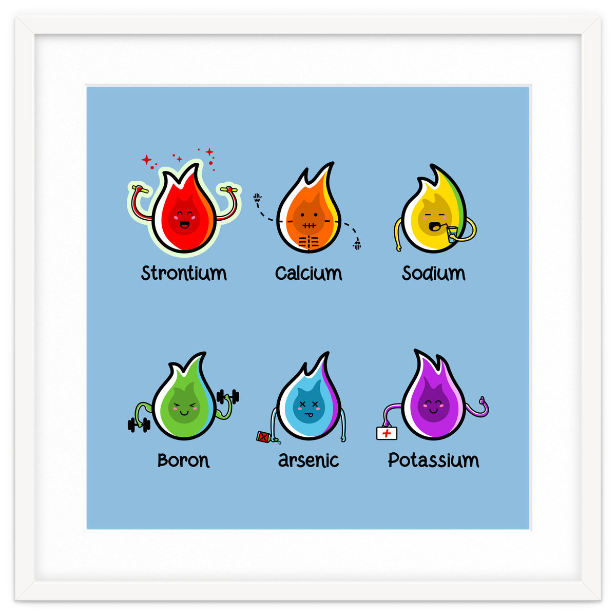 Kawaii Flaming Elements Science
