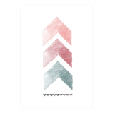Pink And Blue Watercolor Chevron (Print Only) thumbnail