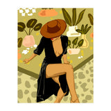 Make it Worth Their While, High Fashion Brown Woman Illustration, Plant Lady Little Black Dress (Print Only) thumbnail