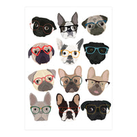 Pugs in Glasses (Print Only)