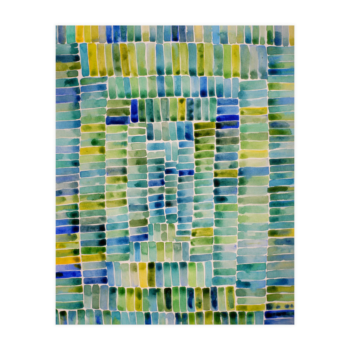 Abstract rectangle pattern in green (Print Only)