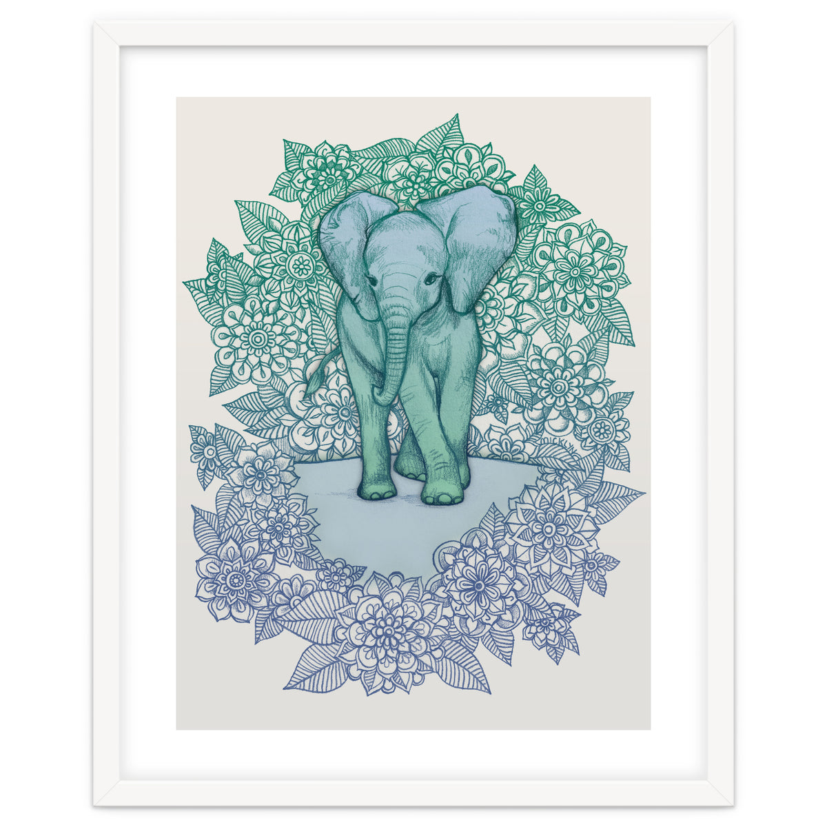 Emerald Elephant in the Lilac Evening