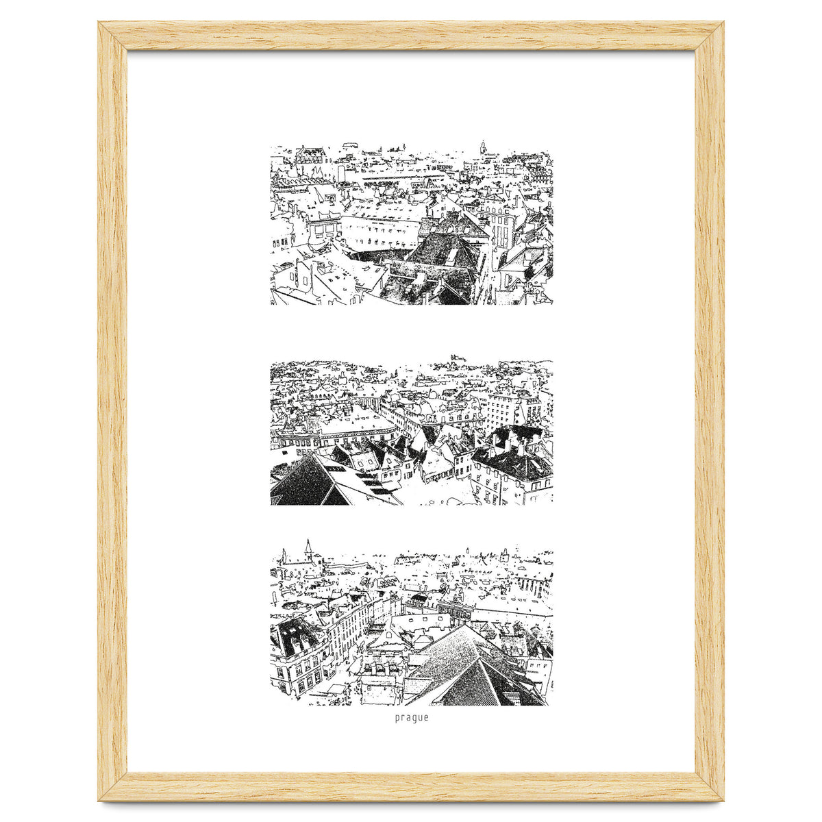 Prague print in black