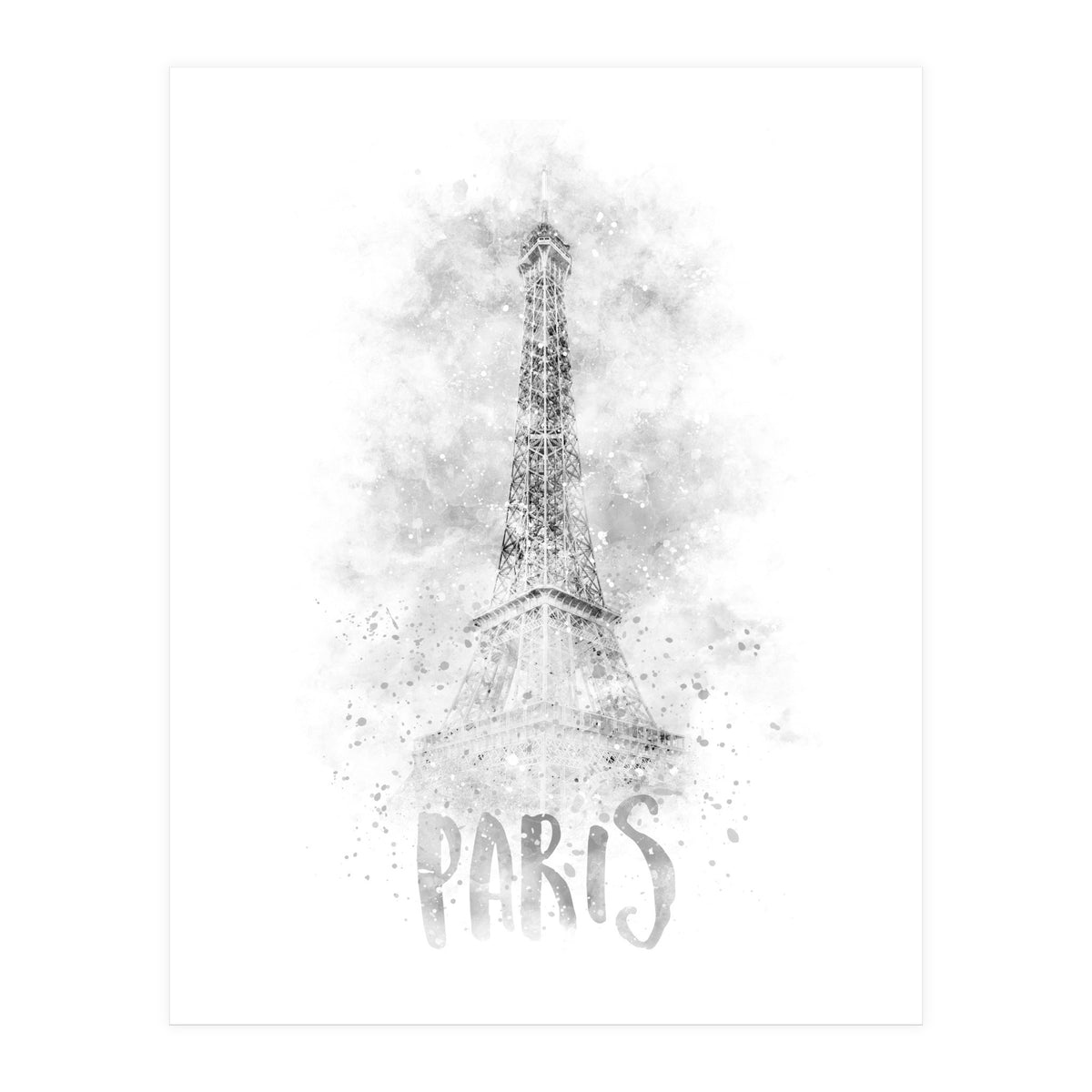 Monochrome Art EIFFEL TOWER | watercolor (Print Only)