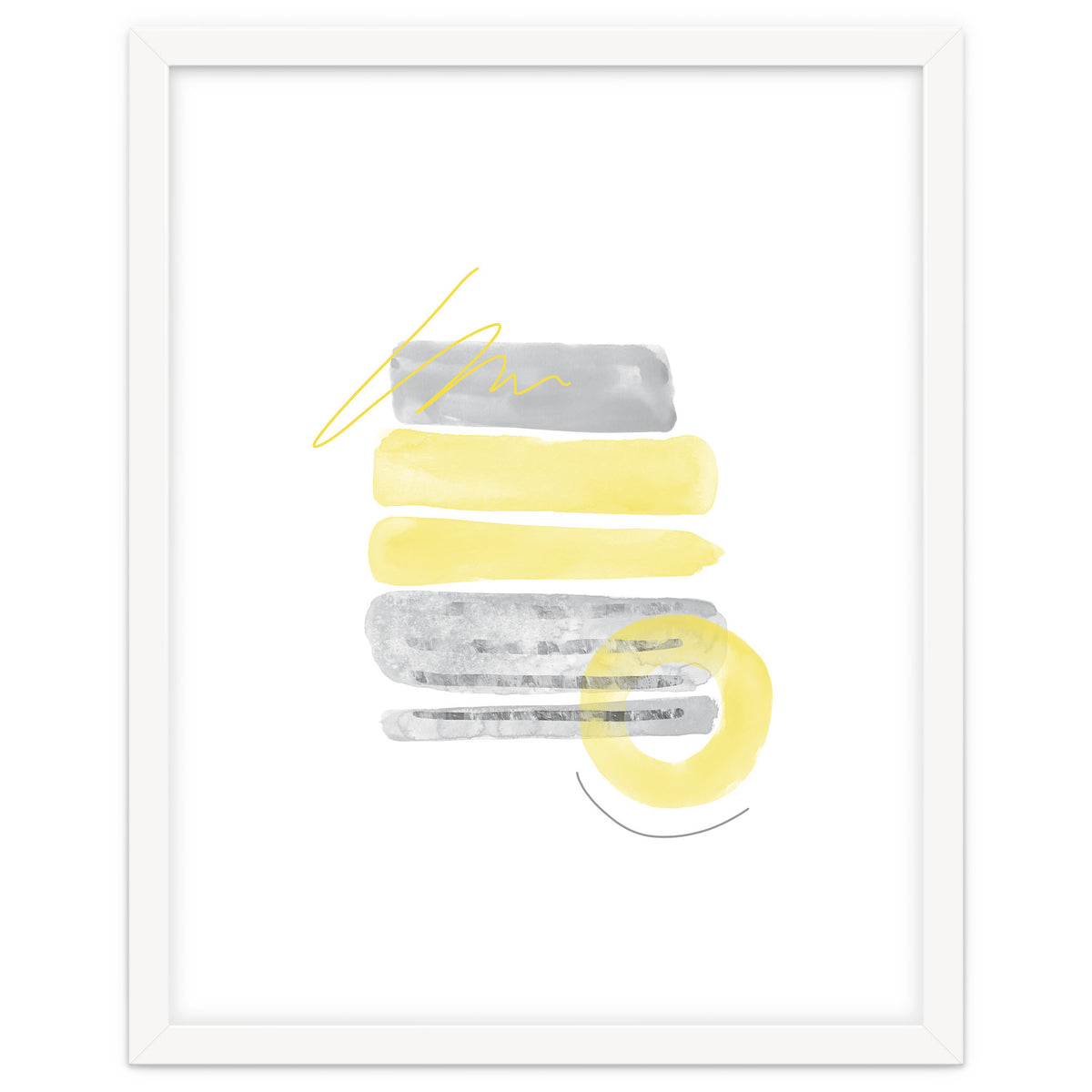 Watercolor Shapes No. 1 | Illuminating Yellow & Ultimate Grey