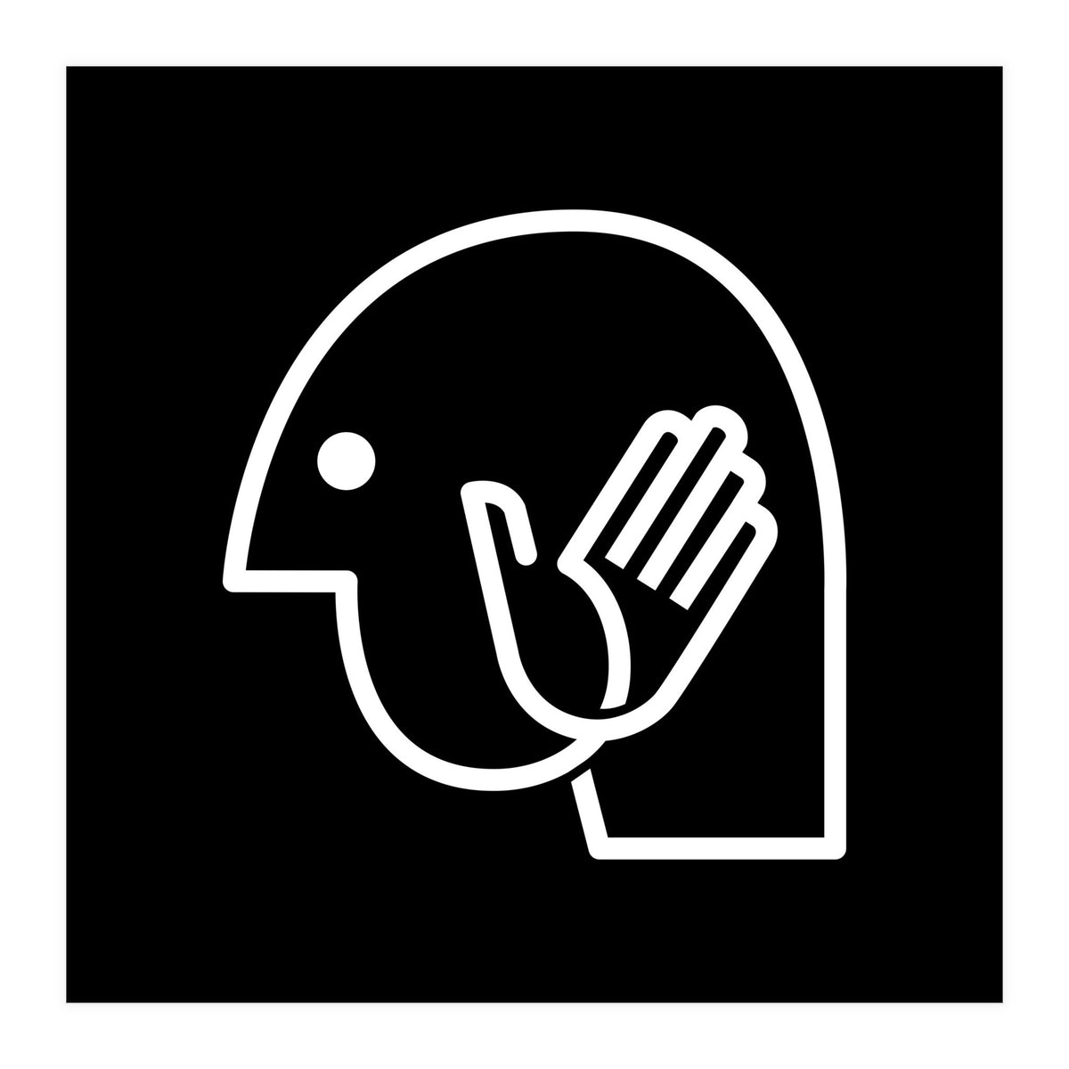 Head Hand_Black (Print Only)