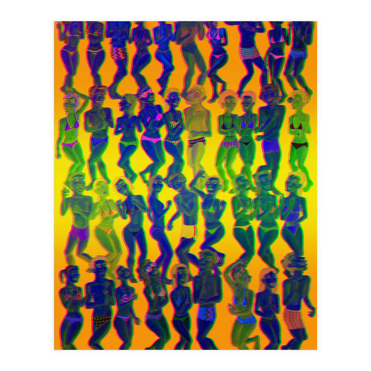 Bailando En La Playa 3d 4 (Print Only)