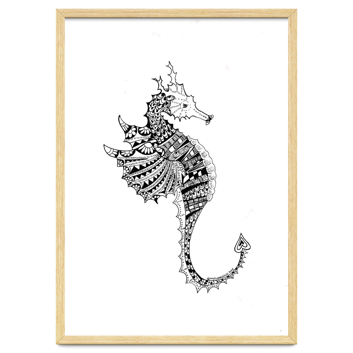 Seahorse Dragon Zen Doodle