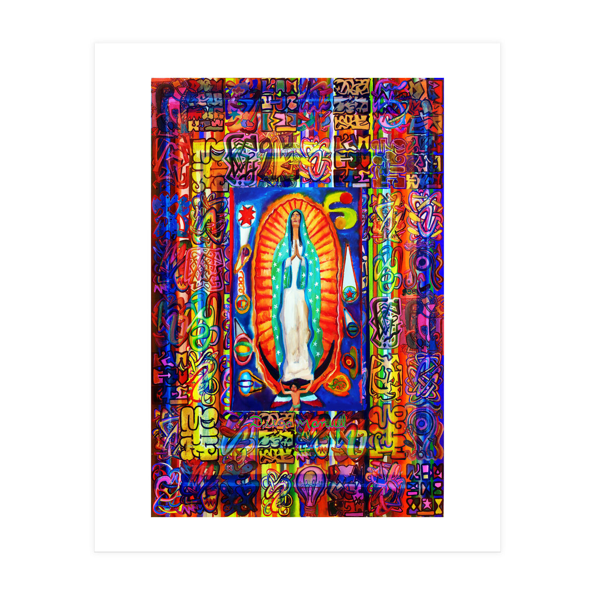 Graffiti Digital 2022 342 and Virgin of Guadalupe (Print Only)