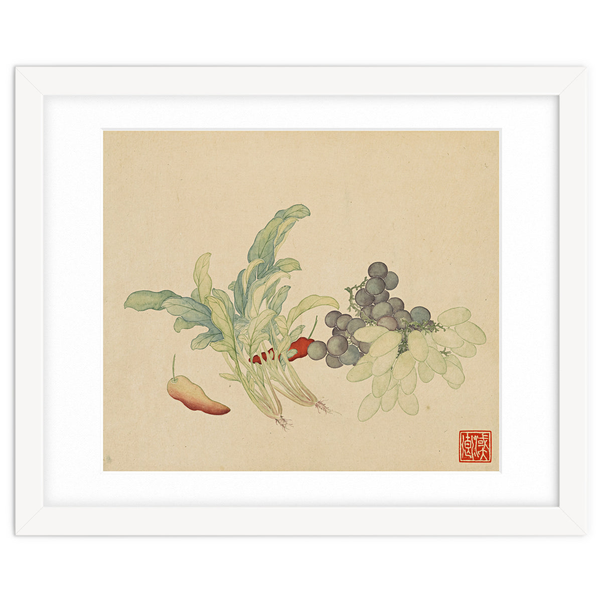 Wang Chengyu ~ Flowers And Vegetables, Vegetables, Fruits, Peppers, Millet Hot, Grapes, Spinach