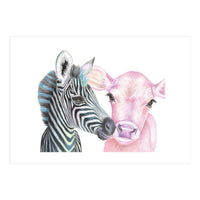 Zebra and Cow (Print Only)