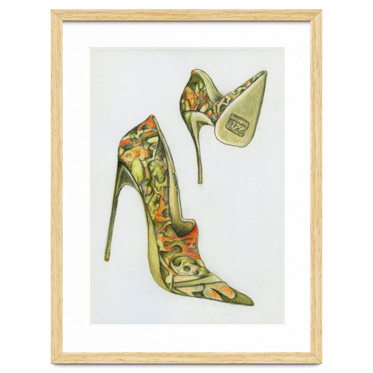 Green stiletto shoes