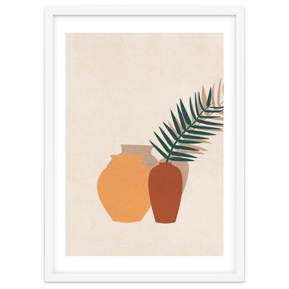 Tropical Palm Leaf Pottery Minimal Boho