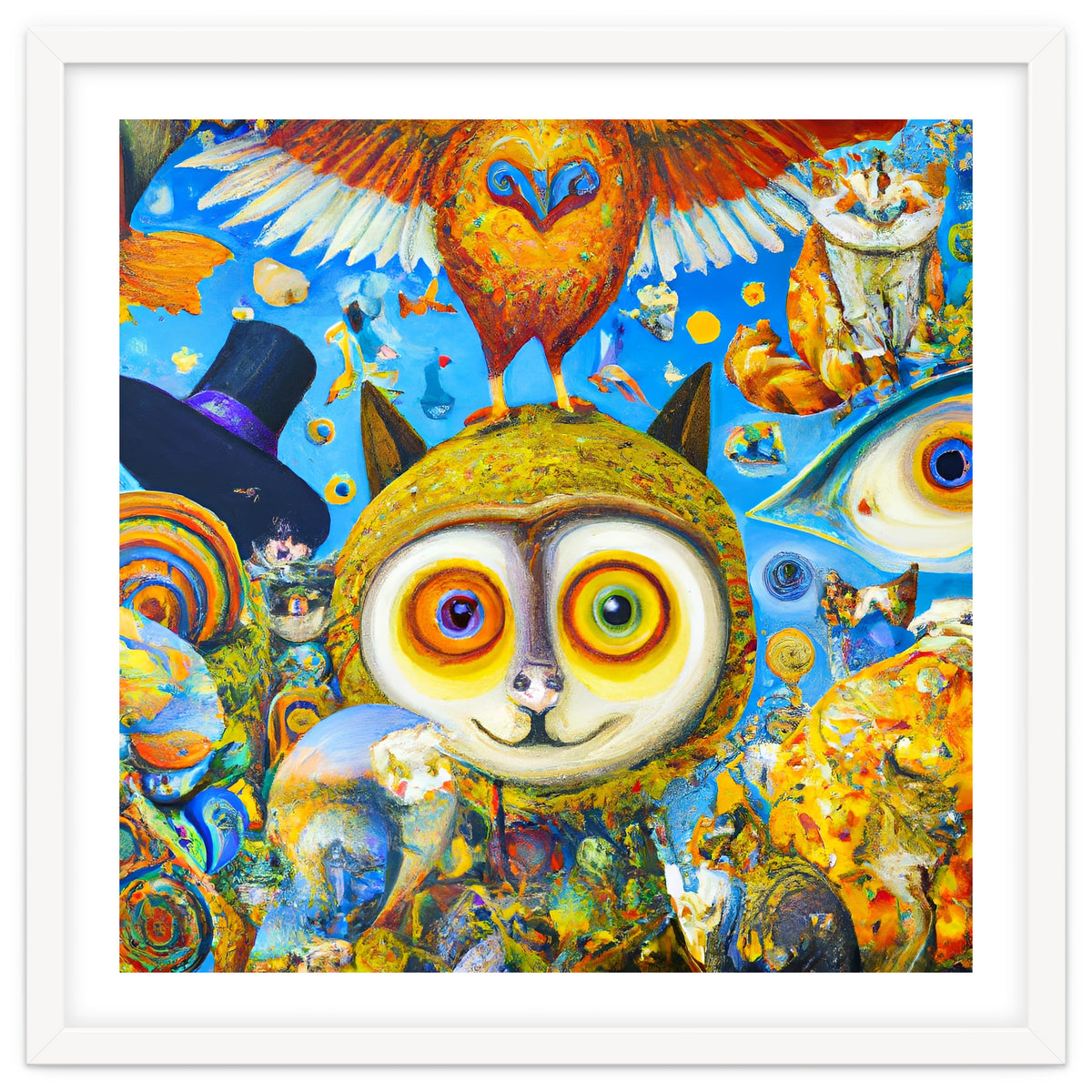 Chaotic and Colorful Fantasy Creatures Art Print
