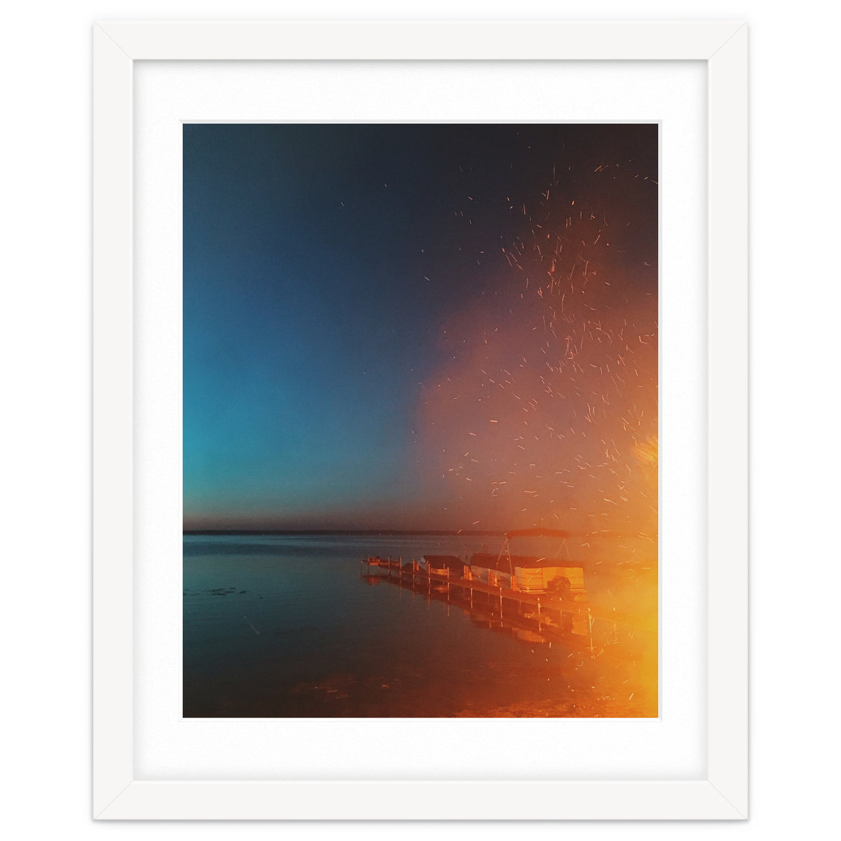 Firelight by the dock