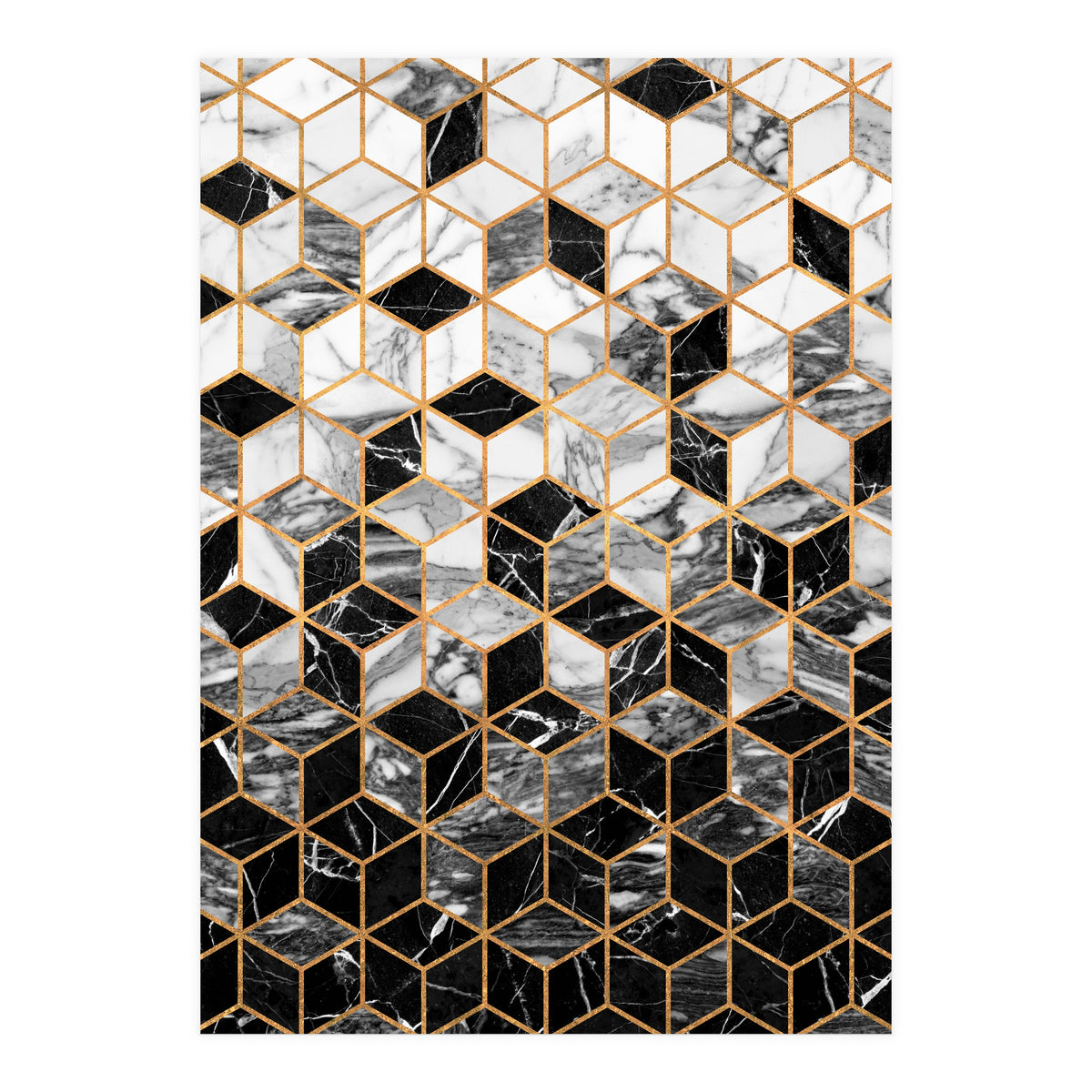 Marble Cubes - Black and White (Print Only)