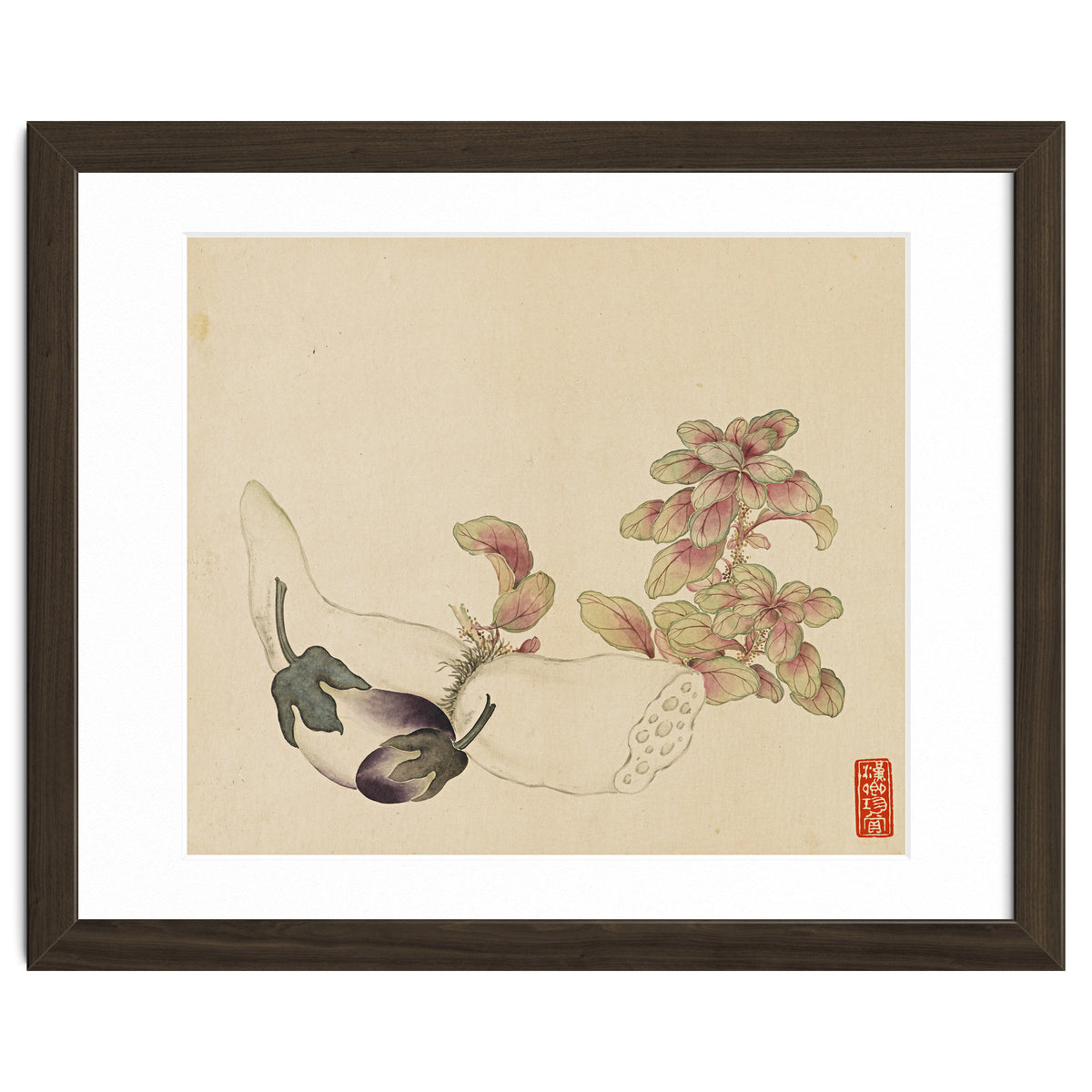 Wang Chengyu ~flowers, Vegetables, Fruits, Eggplant, Lotus Root