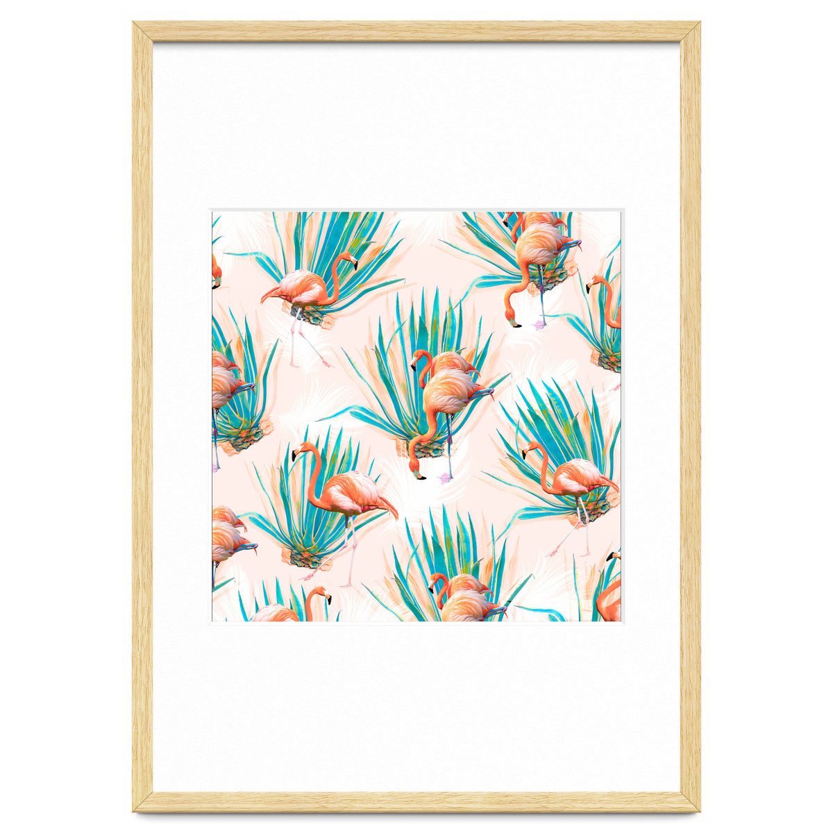 Anaglyph Flamingos with cactus