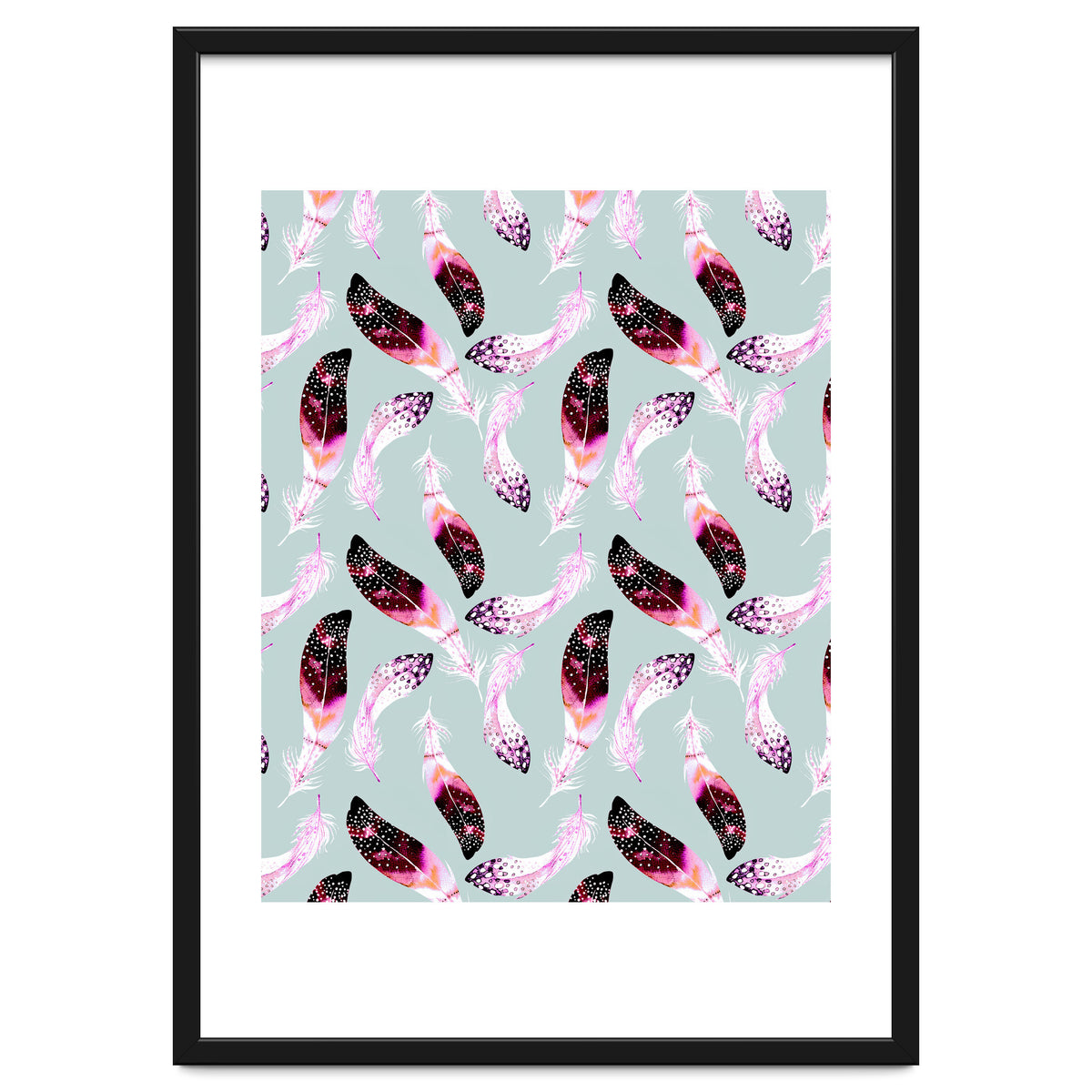 Bohemian pattern of feathers