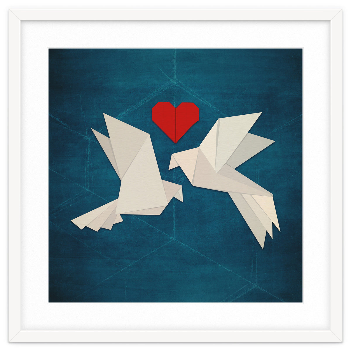 Origami love birds