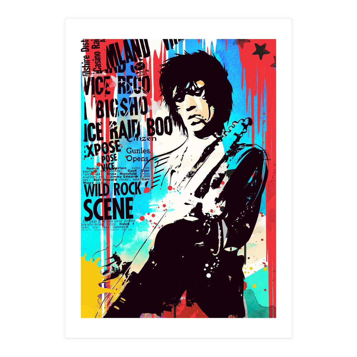 Keith Richards pop art poster (Print Only)
