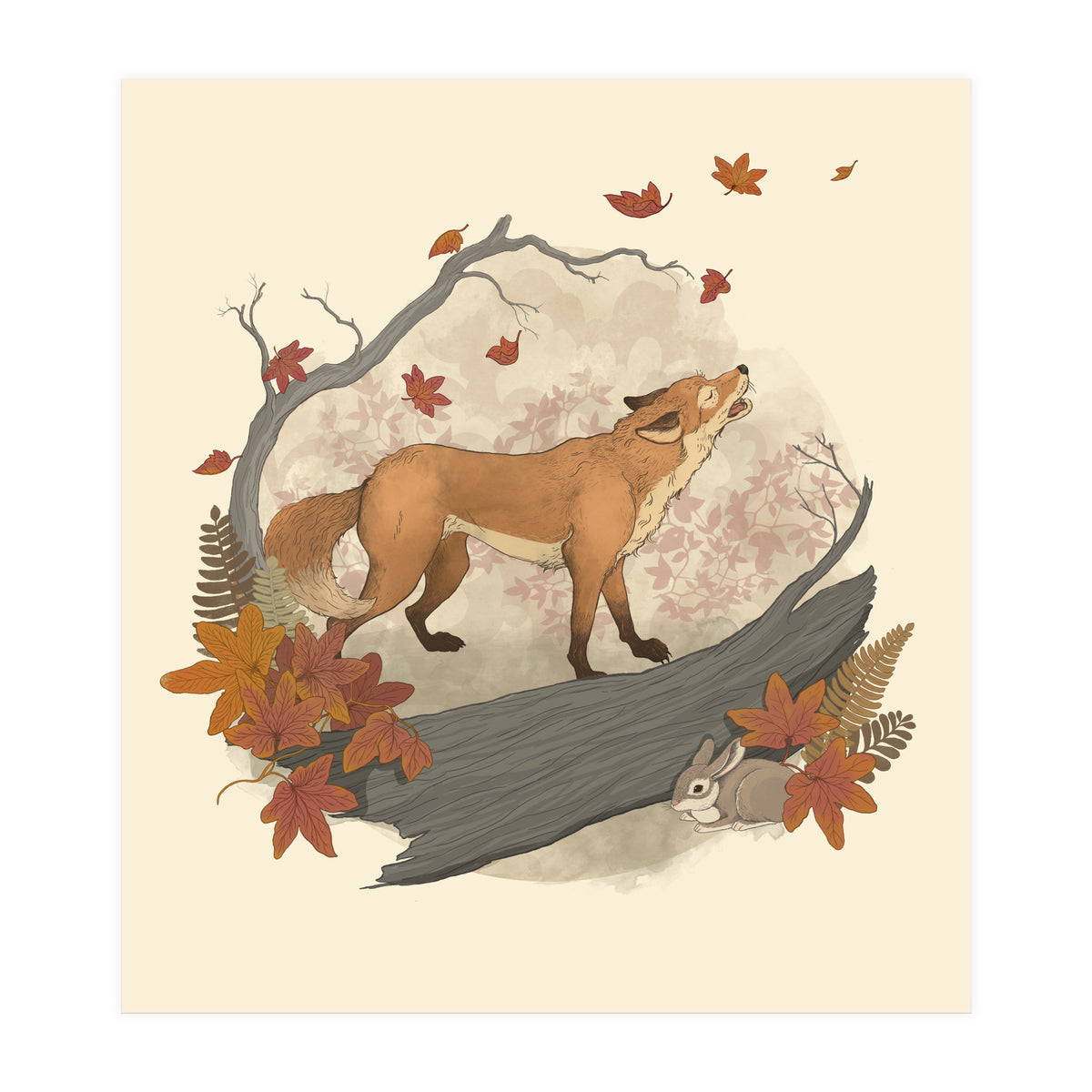 Fox And Rabbit (Print Only)