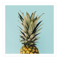 Pineapple On Blue Background (Print Only)