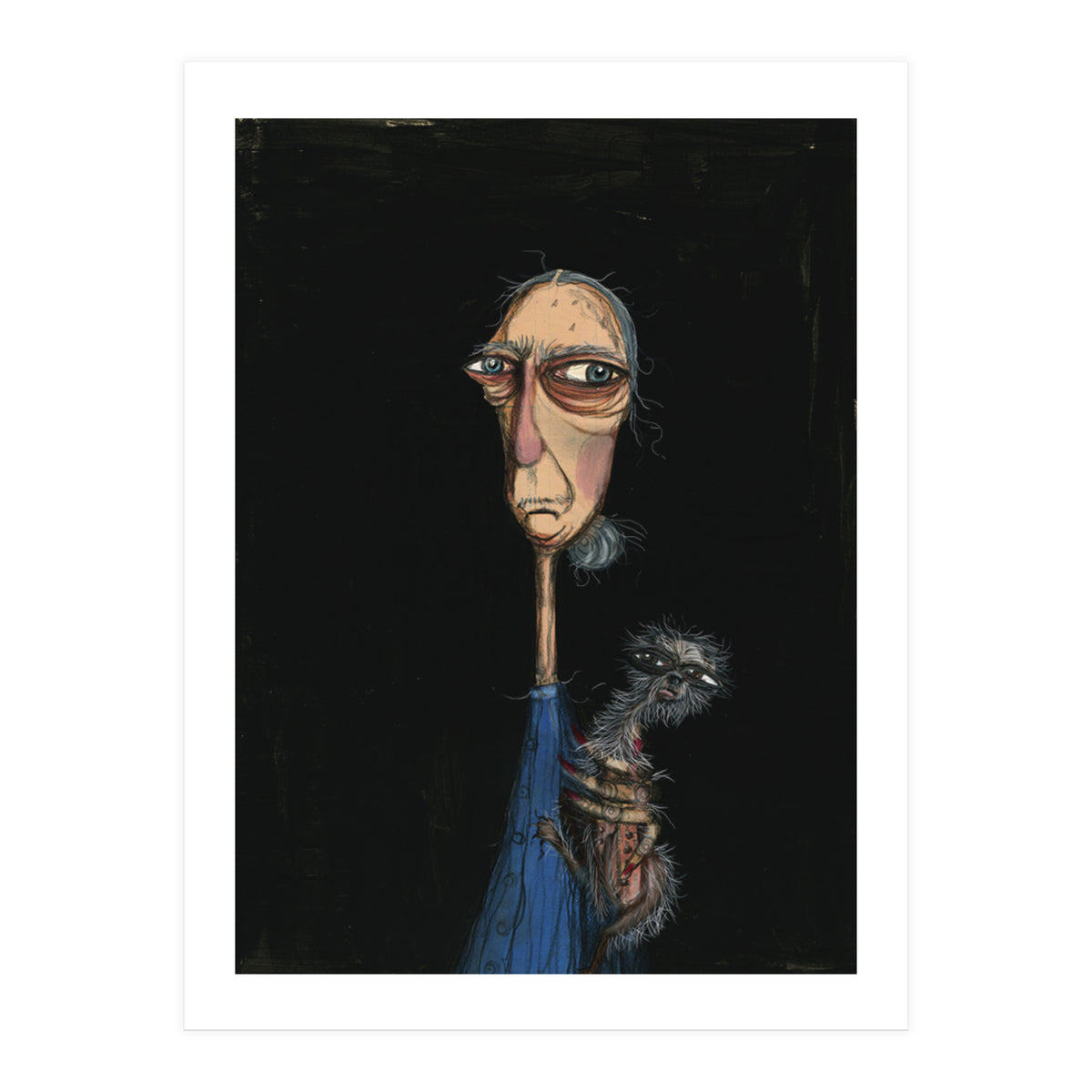 Woman Holding A Chihuahua (Print Only)