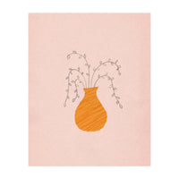Pink and orange vase and plants (Print Only)