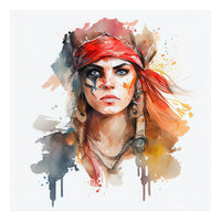 Watercolor Pirate Woman #3 (Print Only)