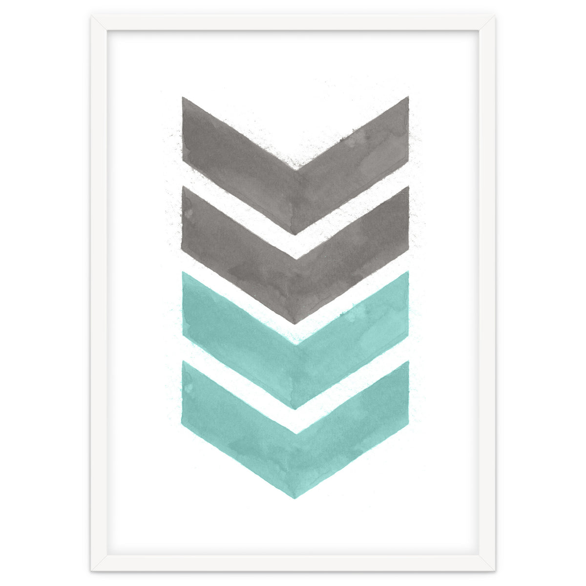 Mint Grey Chevron Print