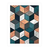 Copper, Marble and Concrete Cubes 2 with Blue (Print Only) thumbnail