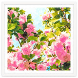 Day dreaming under the blooming Bougainvillea | Summer botanical Floral Vintage Garden Painting thumbnail