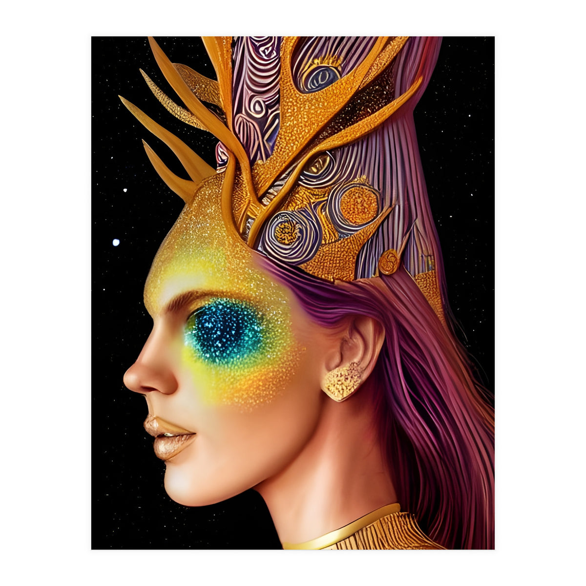 All That Glitters - Cosmic Goddess Portrait (Print Only)