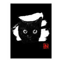 cat face in white (Print Only)