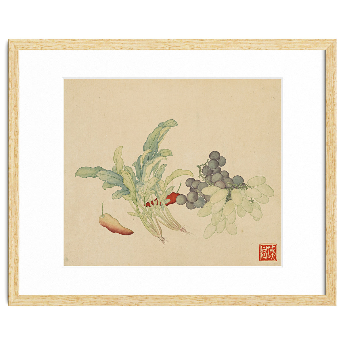 Wang Chengyu ~ Flowers And Vegetables, Vegetables, Fruits, Peppers, Millet Hot, Grapes, Spinach