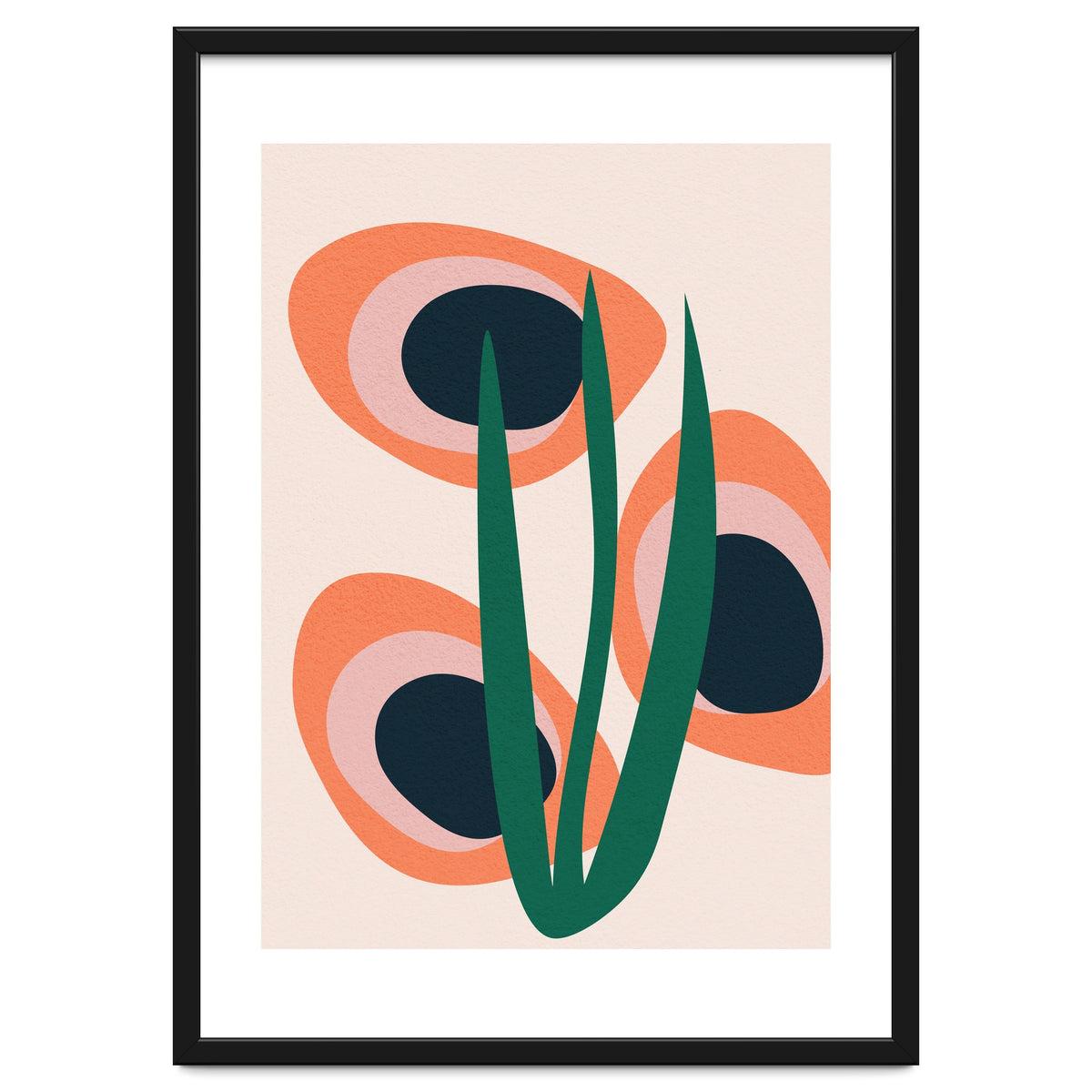 Abstract Mid Century Modern Scandinavian Leaf II