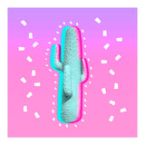 Modern 3 D Color Channel Cactus Photography Pink Purple Gradient 90's Pattern (Print Only) thumbnail