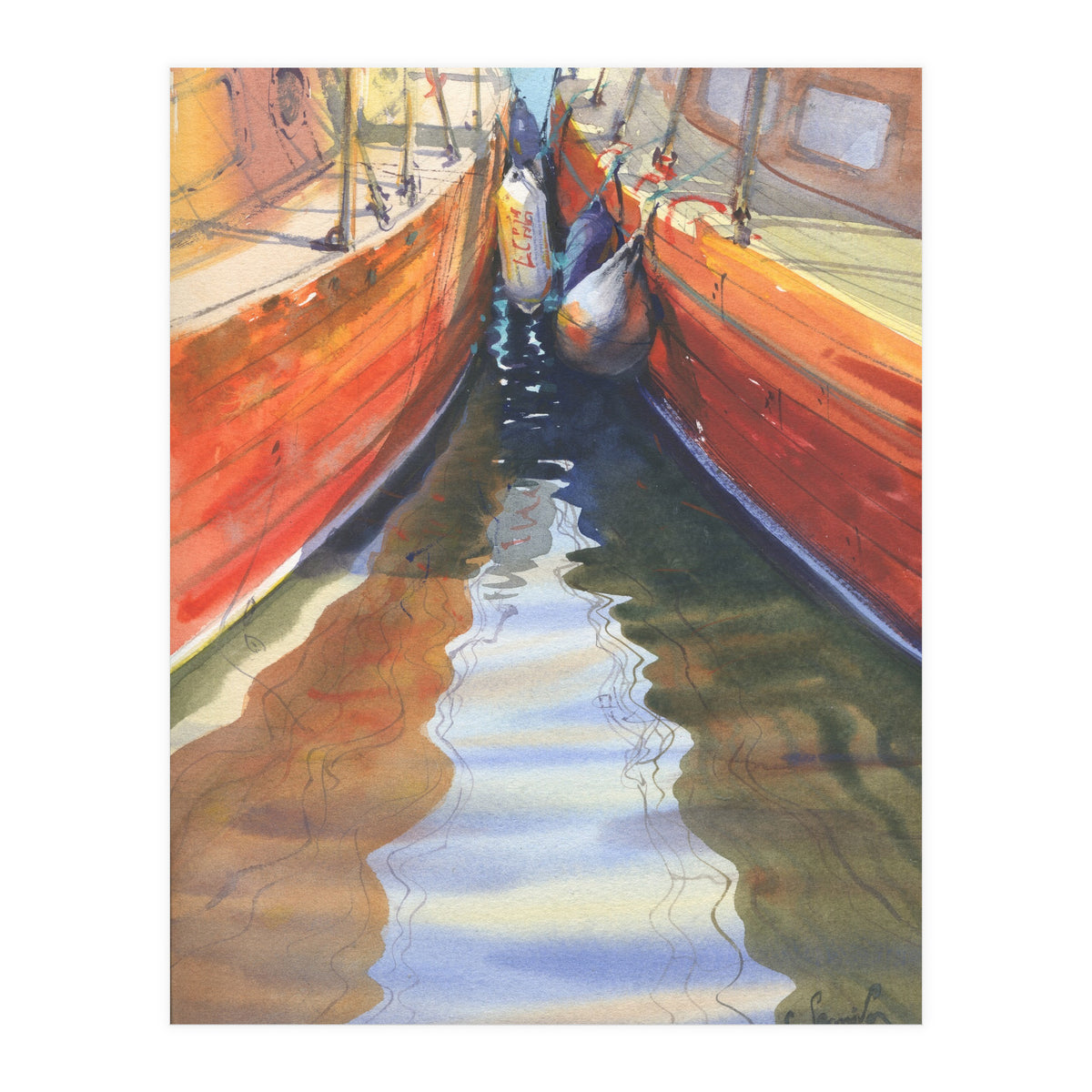 Yachts in the port (Print Only)