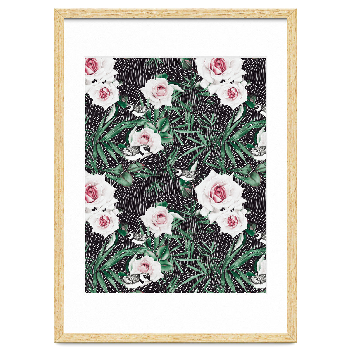 Dark flowery abstract of birds