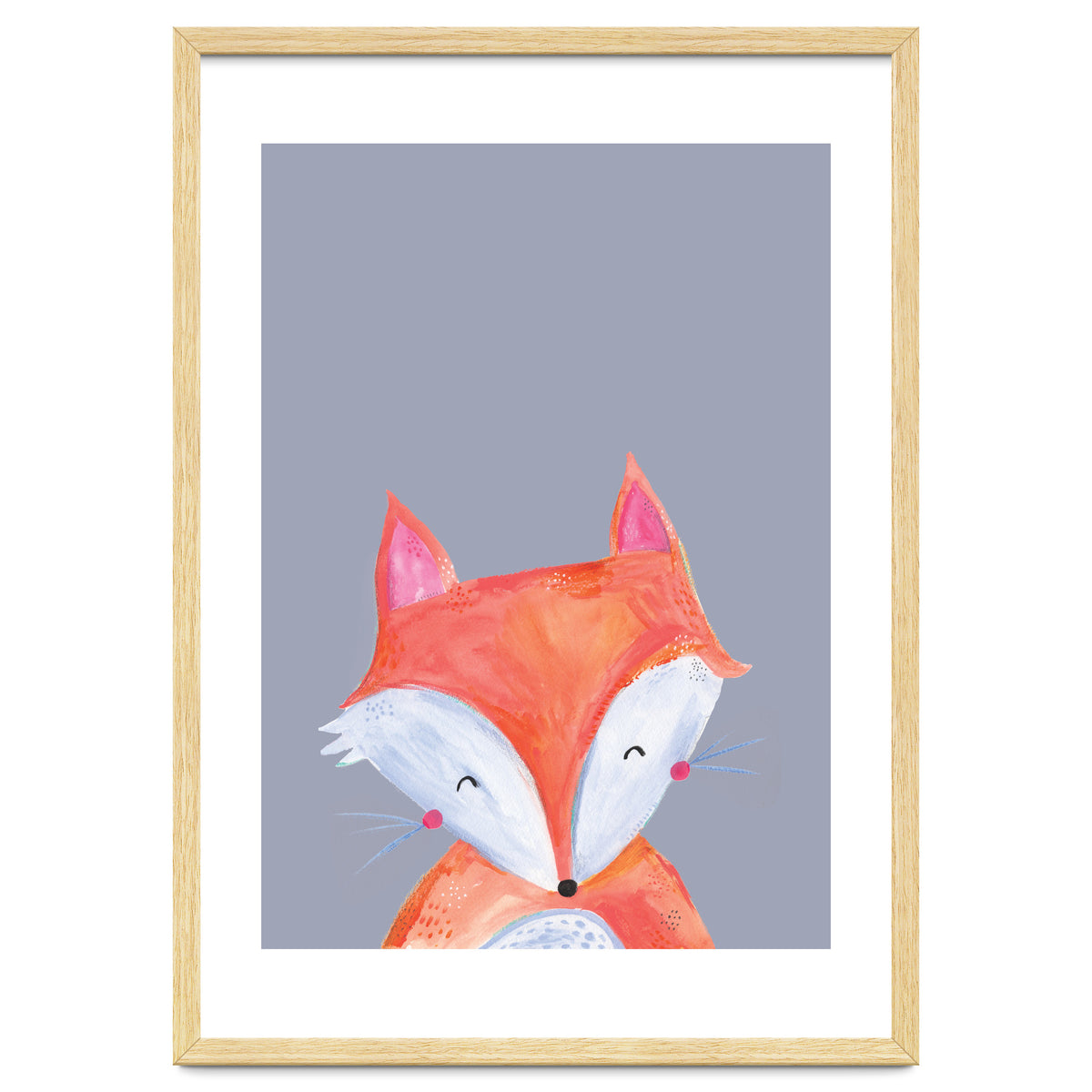 Woodland Fox On Grey