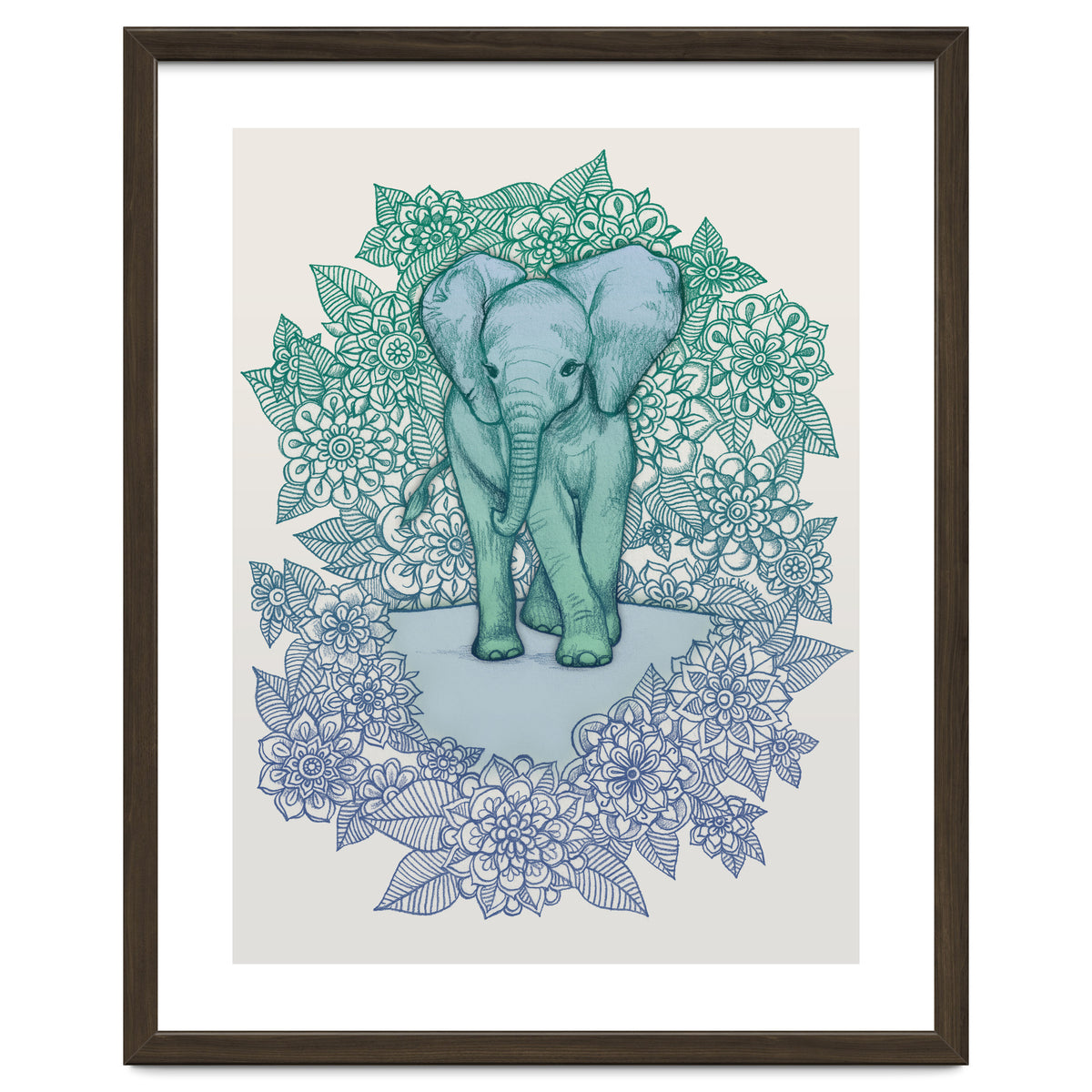 Emerald Elephant in the Lilac Evening