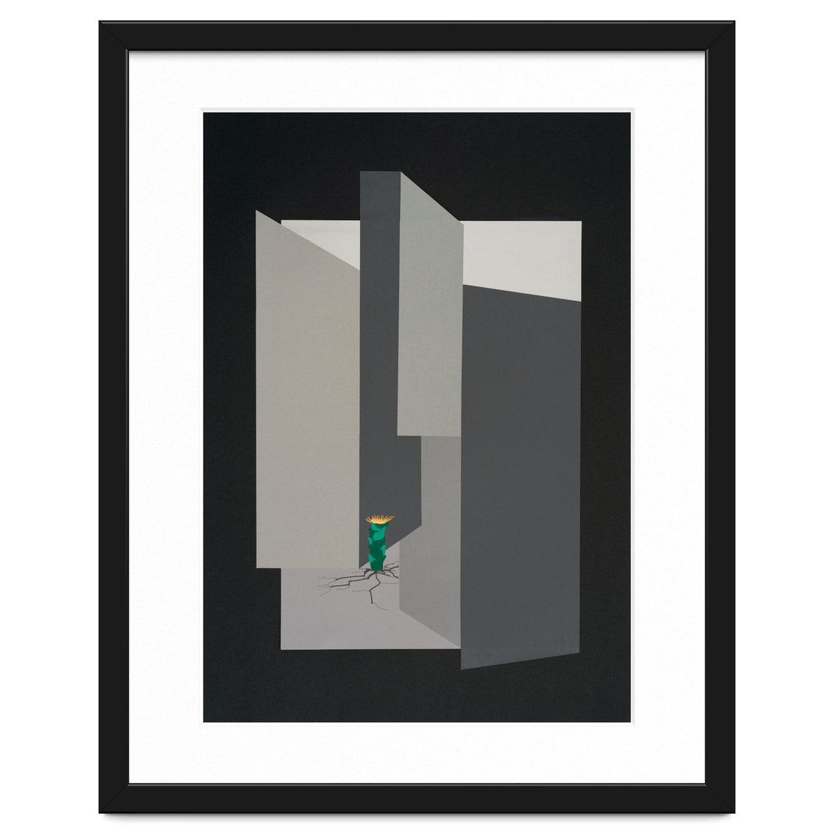 Small flower in concrete landscape.