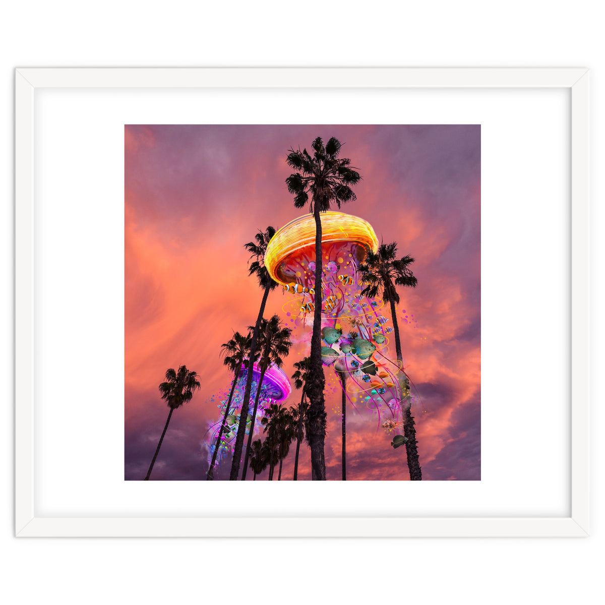 Electric Jellyfish in Palm Trees