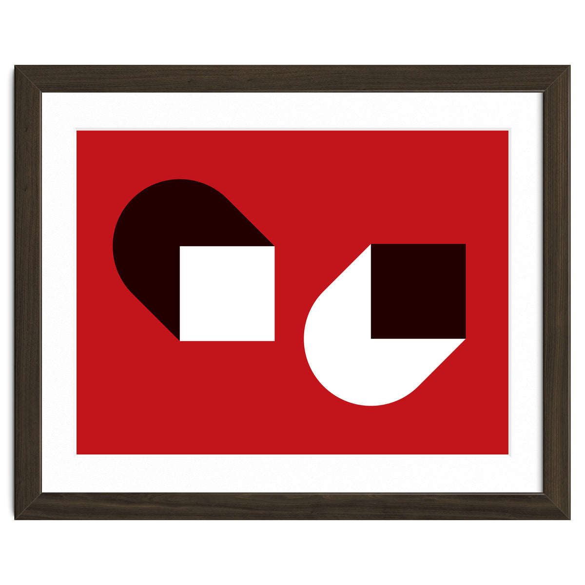 Geometric Shapes No. 38 - red, white & black