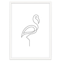 One Line Art Flamingo