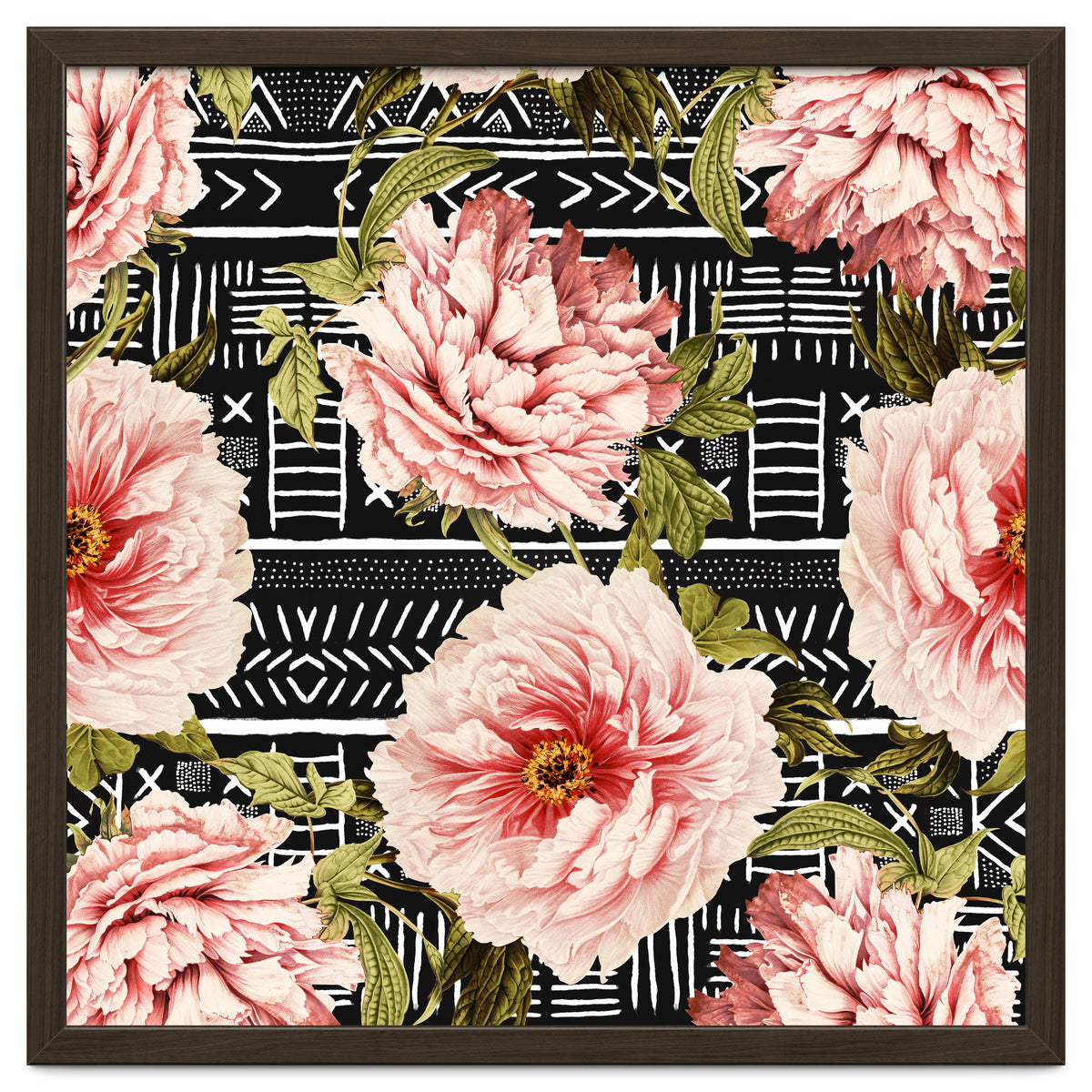 Flowering pink on drawn lines