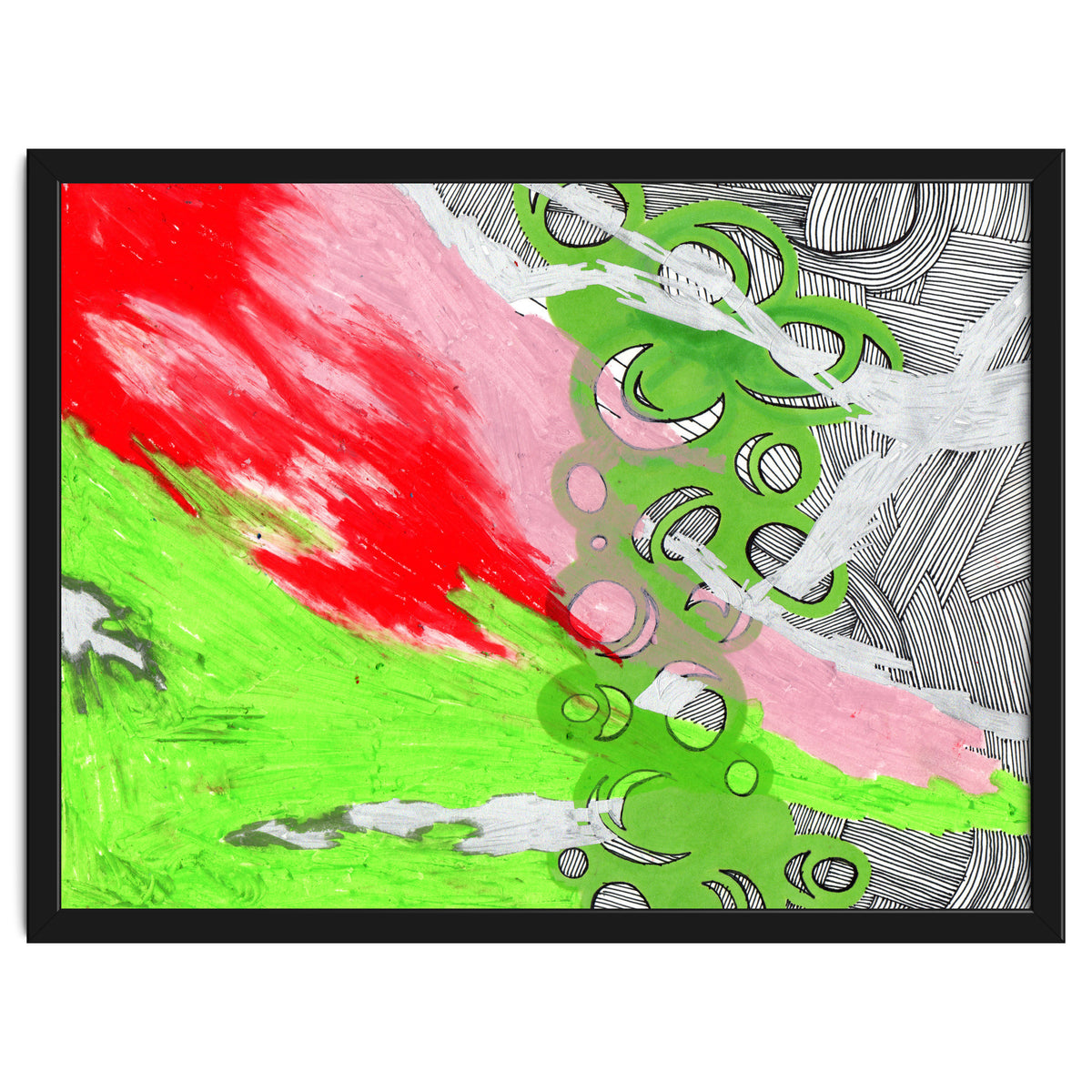 Green and Pink Spill