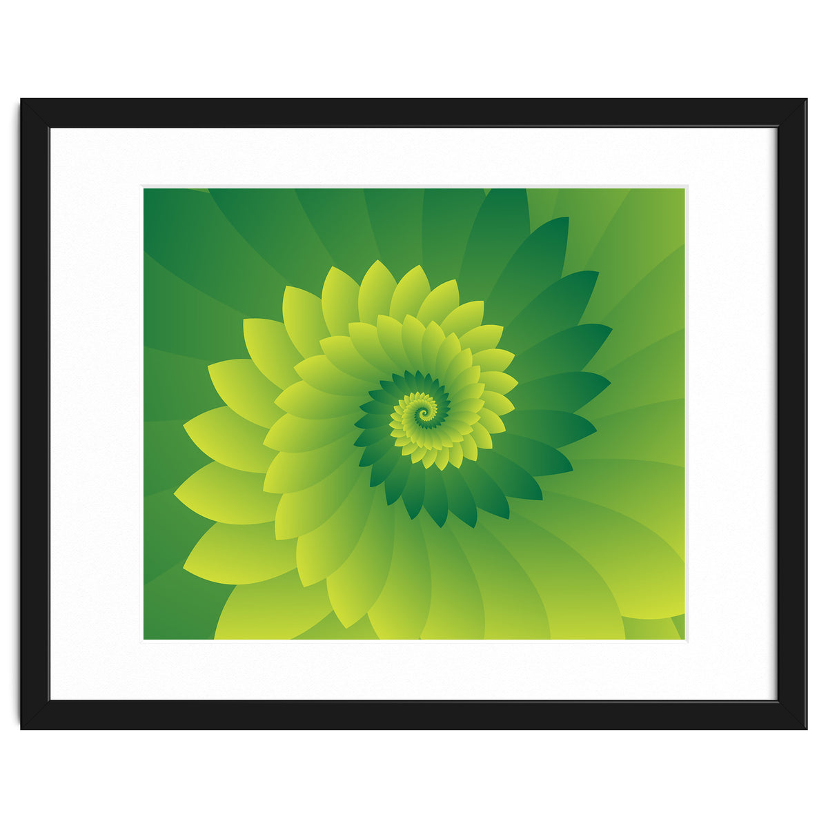 Abstract Digital GREEN FLORA 3D ART